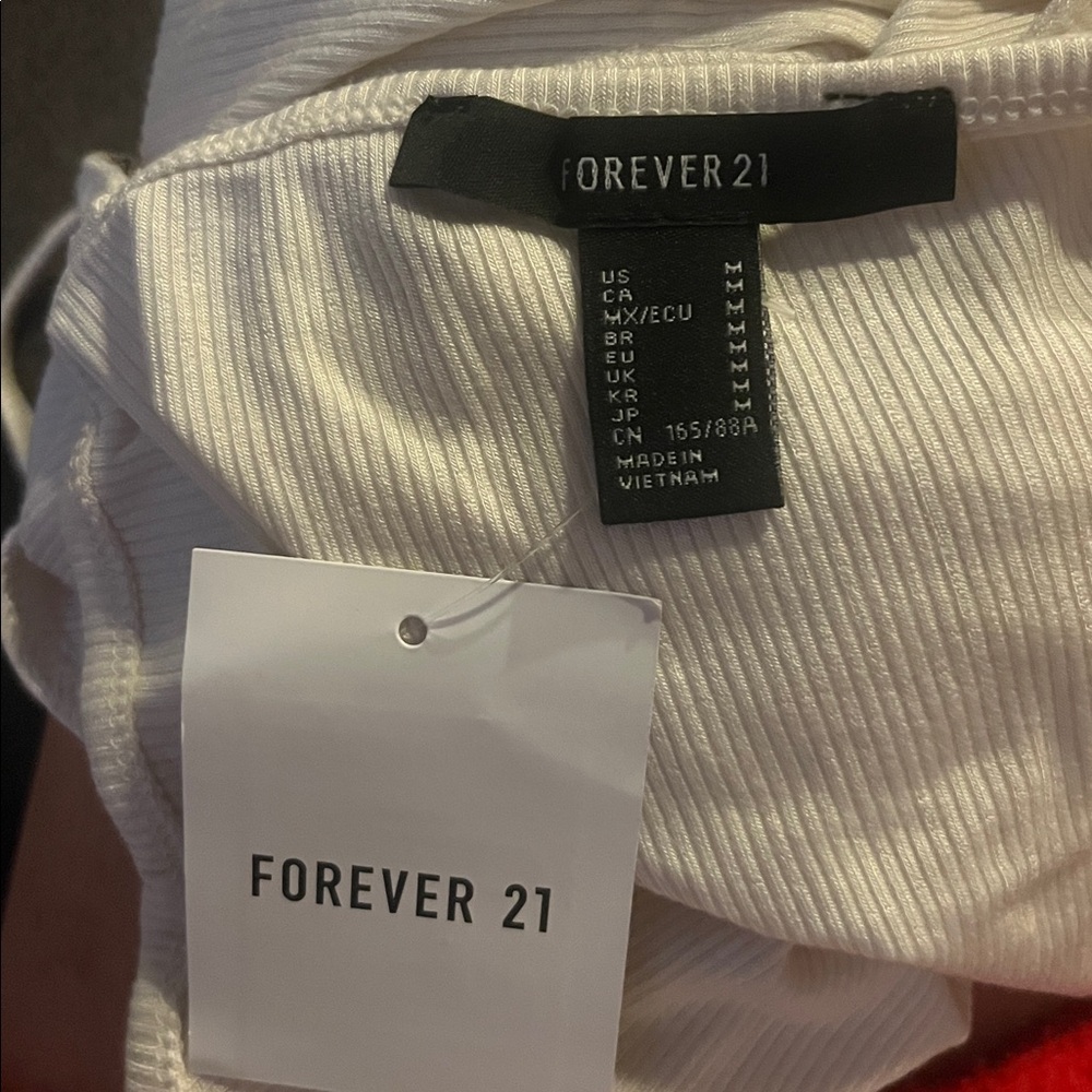 New! Forever 21 Vanilla Ribbed Cami Bodysuit - Picture 6 of 6